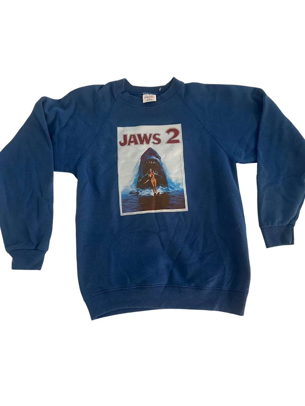 Navy Jaws 2 Graphic Crewneck Sweatshirt - Unbranded